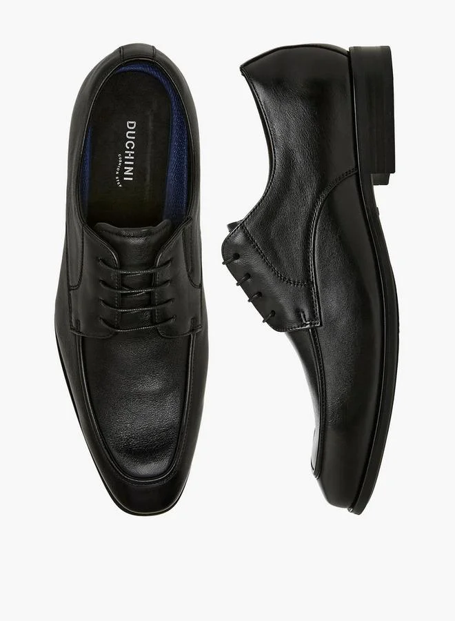 DUCHINI Men Lace-Up Leather Derby Shoes