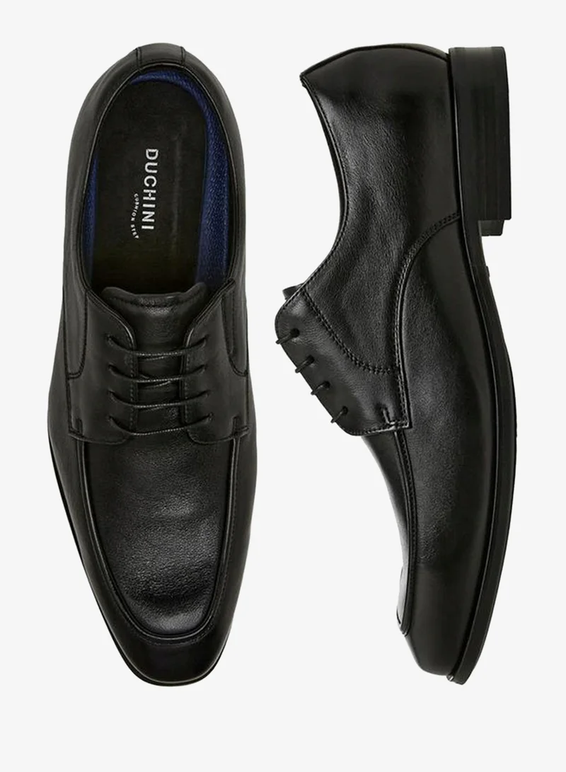 DUCHINI Men Lace-Up Leather Derby Shoes