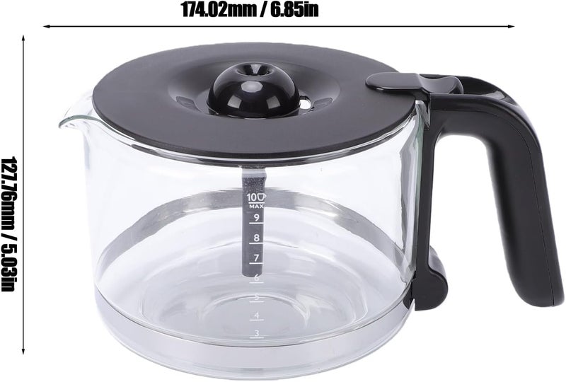 10 Cup Glass Coffee Carafe Replacement, 1.5L Coffee Pot with Handle, ExplosionProof Glass CarafeReplacement for Maker Machine Brewer - Image 3