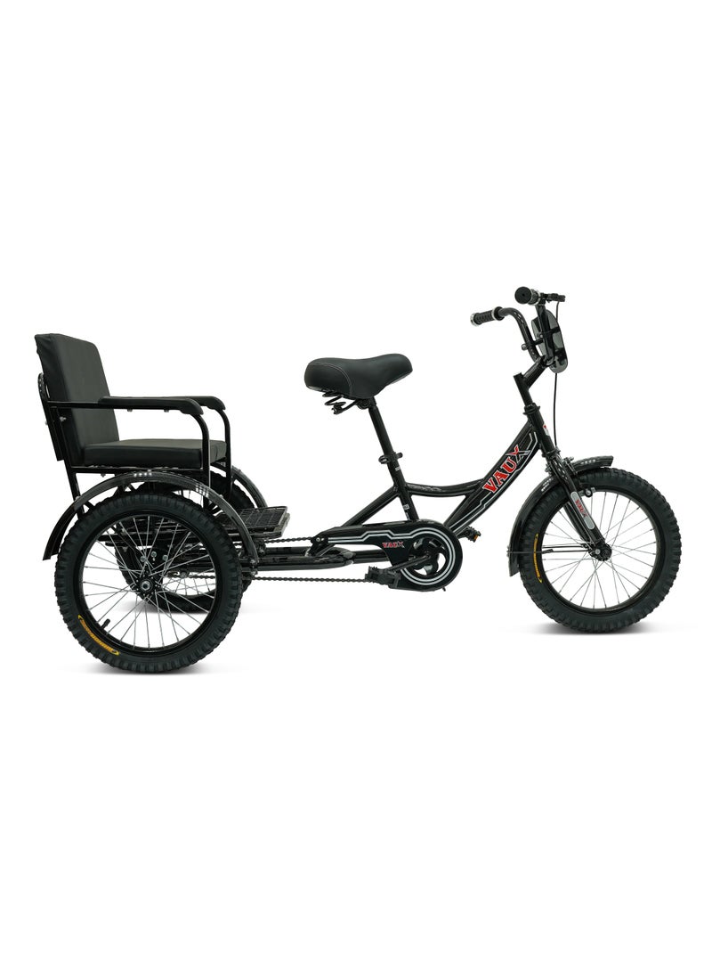 Vaux 16-Inch Sofa Tricycle – Sofa Comfortable Seat Design,Single Speed,Strong Steel Frame, Adjustable Seat, Chain Cover, 100% Assembled - Black - Image 1