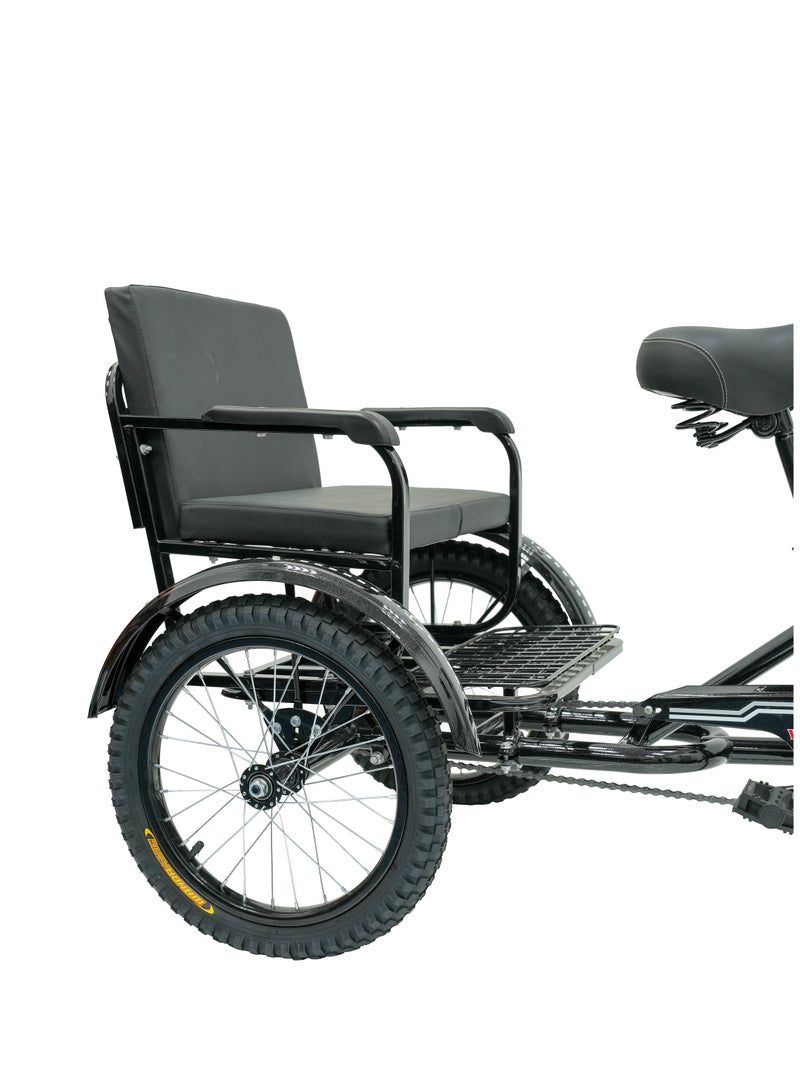Vaux 16-Inch Sofa Tricycle – Sofa Comfortable Seat Design,Single Speed,Strong Steel Frame, Adjustable Seat, Chain Cover, 100% Assembled - Black - Image 3