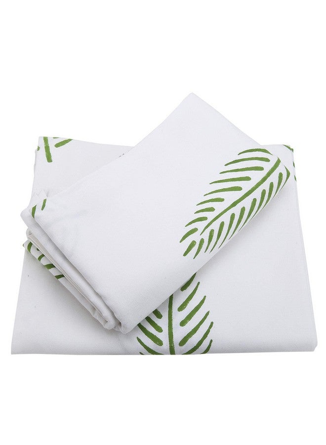 LINENWALAS Linenwalas Cotton Curtains Set Of 2, Canvas Window Curtains For Home Decor, Hangs Elegantly With Back Loops (4.5Ft X 6.5 Ft, Green Leaf) - Sheer, Back Tab - Image 3