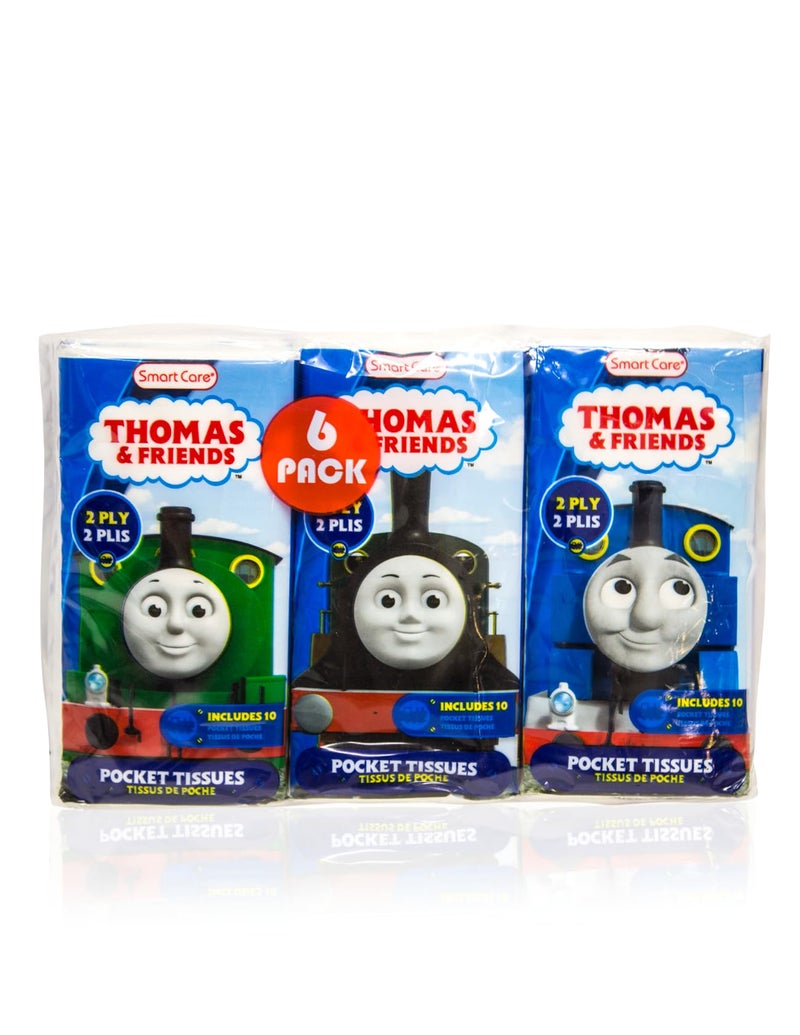 Thomas Friends 2 Ply Pocket Tissues 6 Pack for Kids