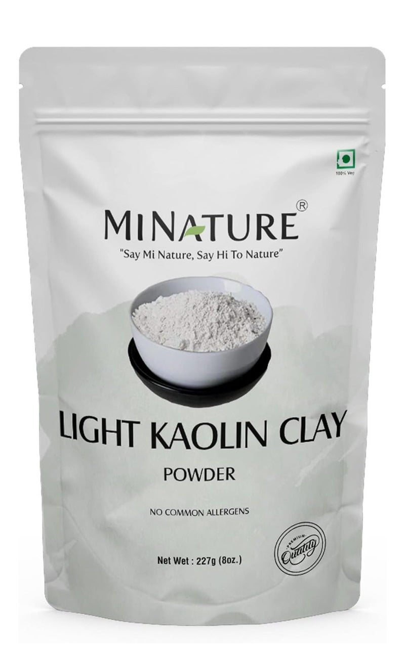 minature Light kaolin clay powder by mi nature | 227g ( 8oz) ( 0.5 lb) | Facial clay mask| Natural exfoliator | Clear skin | Evens Out Your Skin Tone - Image 1