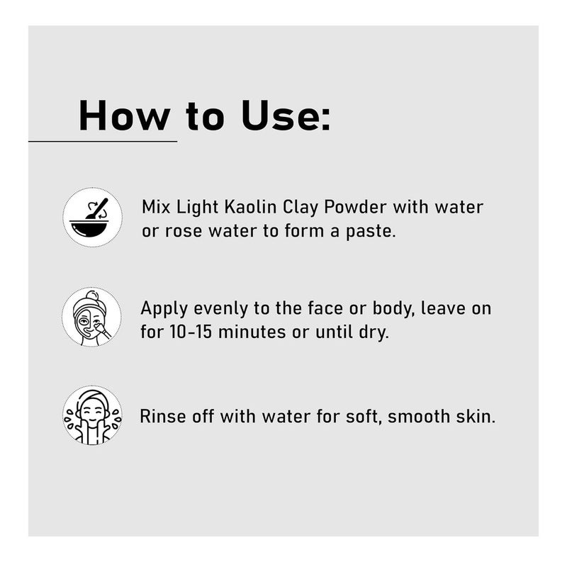 minature Light kaolin clay powder by mi nature | 227g ( 8oz) ( 0.5 lb) | Facial clay mask| Natural exfoliator | Clear skin | Evens Out Your Skin Tone - Image 4