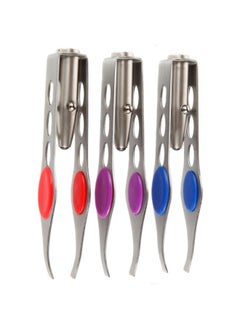 Trenton Gifts Stainless Steel Tweezers with LED Light for Precision Hair Removal (Set of 3)  - Image 1