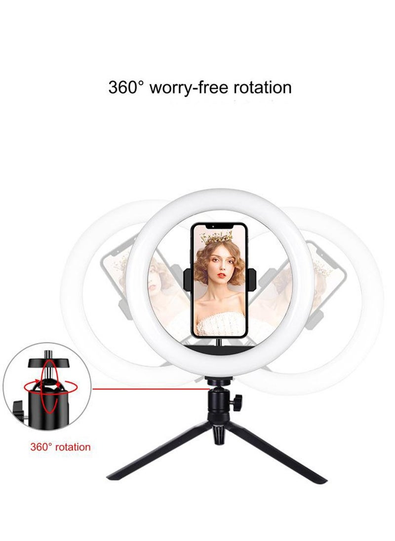 Furtey Photography Light Video Conference Light 10 Inch RGB Ring Light Three-Color Temperature 3000K-6000K Dimmable Brightness Multiple RGB Modes for Makeup Live Stream Video Recording Video Conference  - Image 5
