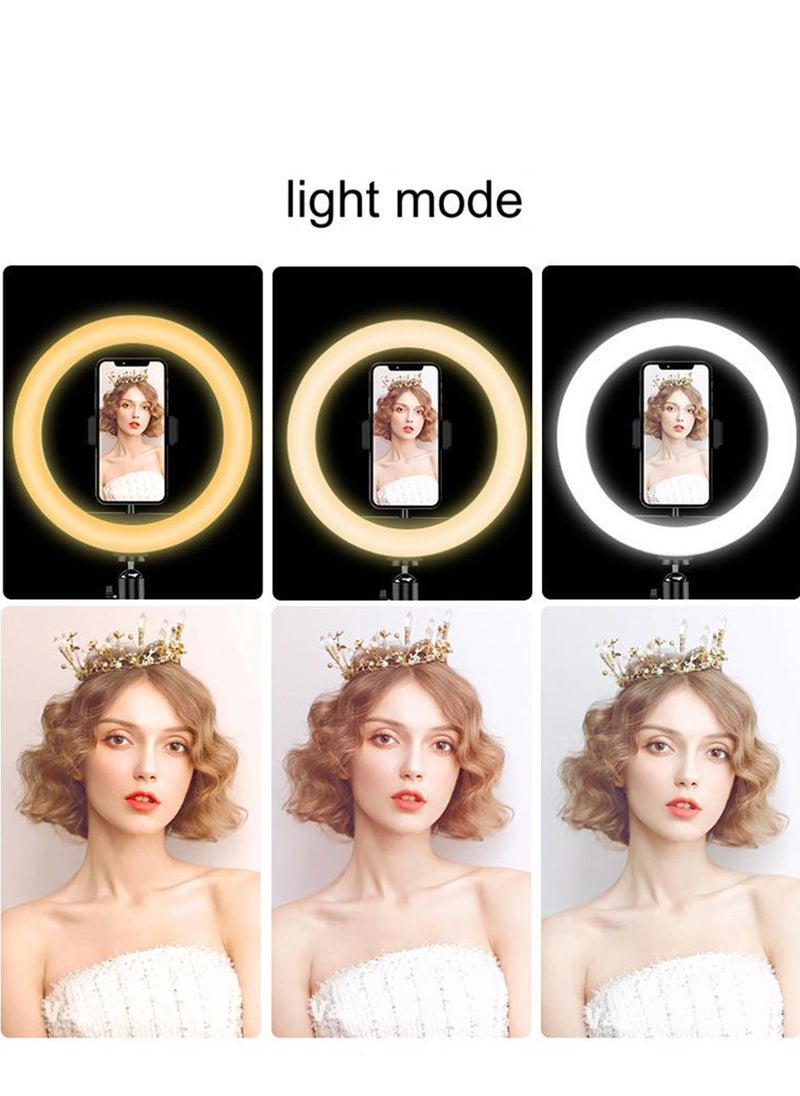 Furtey Photography Light Video Conference Light 10 Inch RGB Ring Light Three-Color Temperature 3000K-6000K Dimmable Brightness Multiple RGB Modes for Makeup Live Stream Video Recording Video Conference  - Image 3