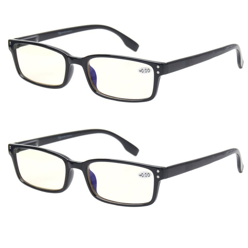 Kerecsen Computer Glasses 2 Pair UV Protection Anti Blue Rays Anti Glare and Scratch Resistant Computer Reading Glasses Black 000 multiplier_x