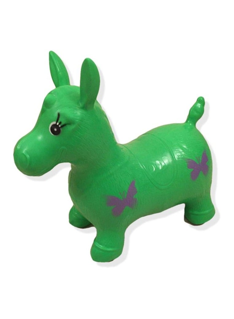 Inflatable Rubber Horse Riding Toy for Kids - Green JK-20