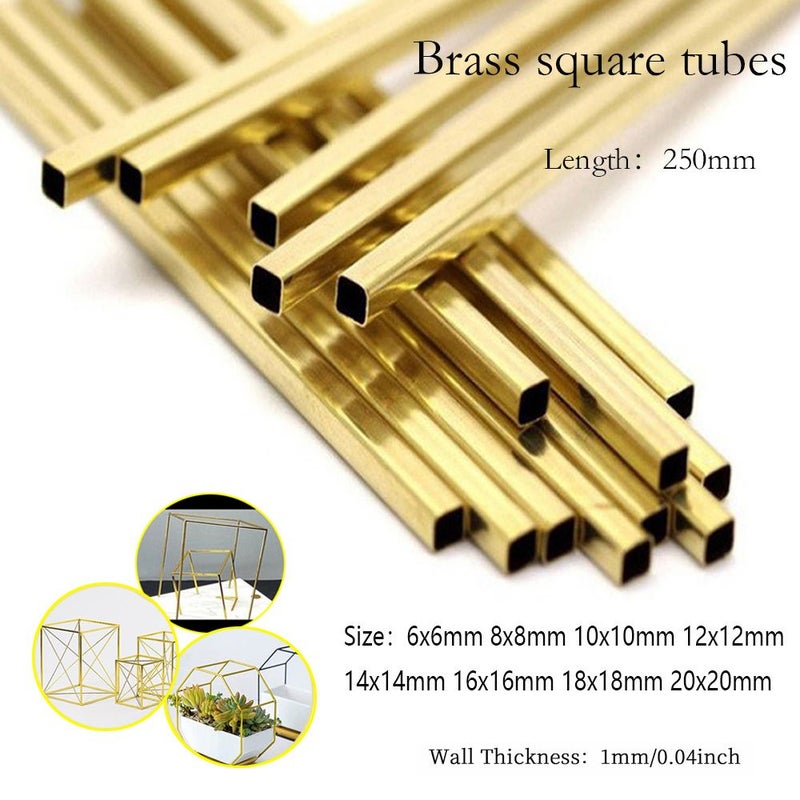 Brass Hollow Square Tube 12x12x1x250mm for Model - Image 2