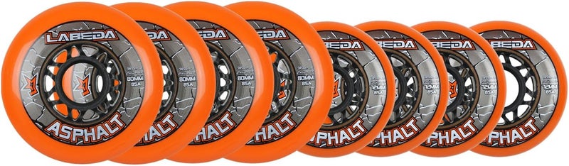 Inline Roller Hockey Wheels - Gripper Asphalt Hi-Lo 8 Pack