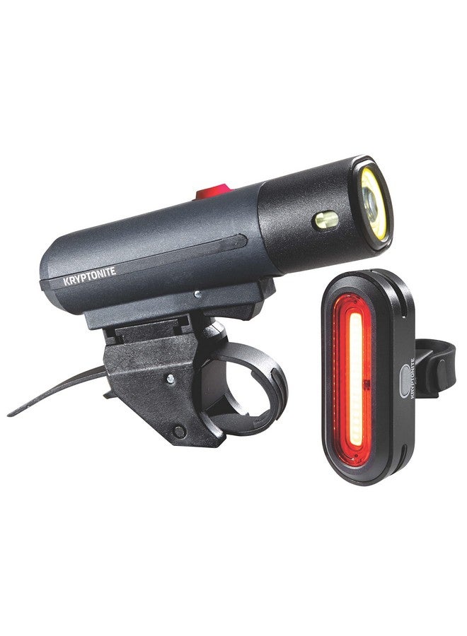 Kryptonite Alley F800 Front Led Bicycle Headlight & Avenue R75 Rear Led Cob Bicycle Indicator Light - Image 1