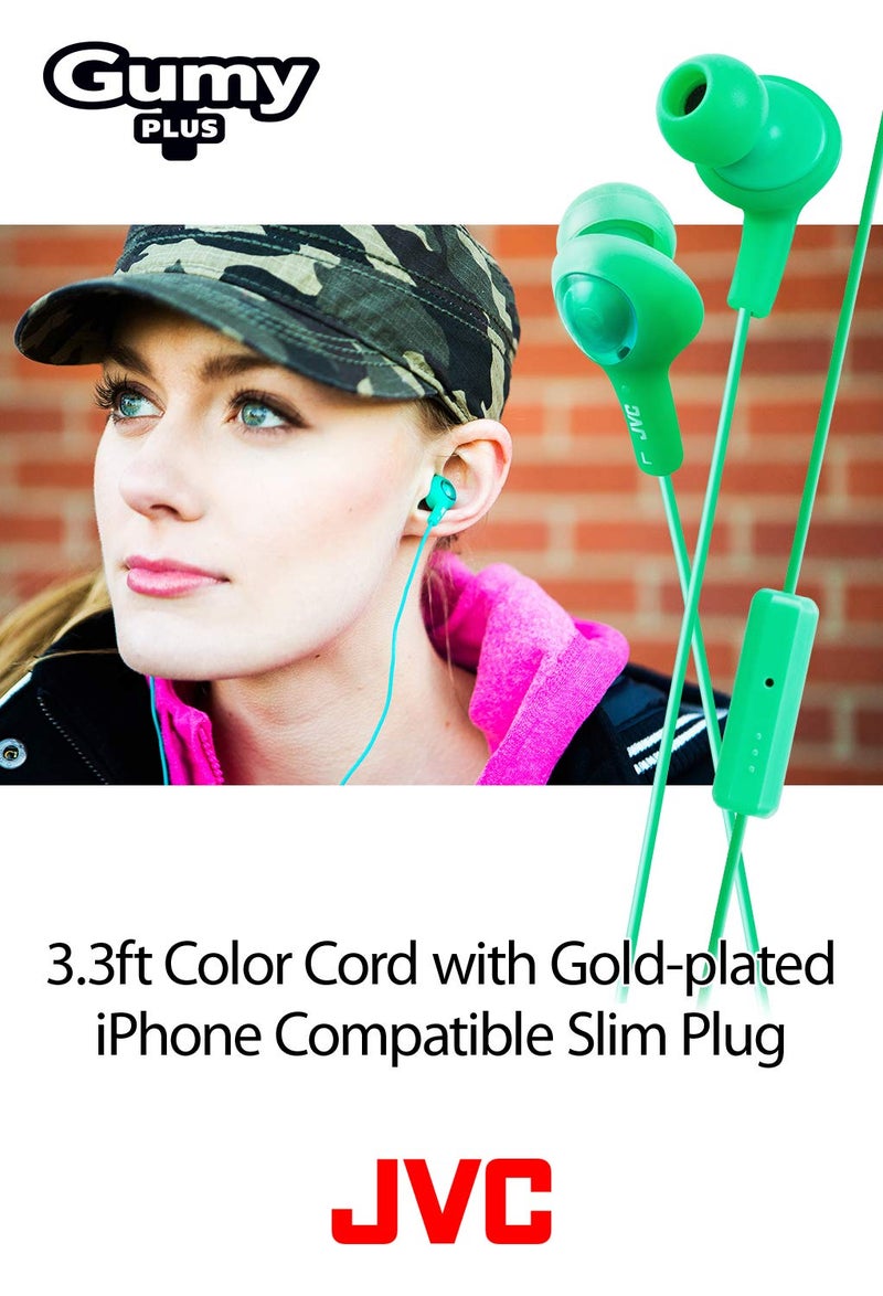 JVC HAFR6G Gumy Plus Headphones (Pistachio Green) - Image 4