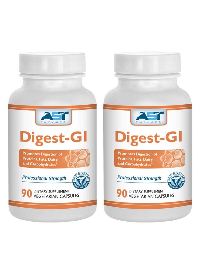 AST Enzymes Digestive Enzyme Supplement Digestgi Ultra 180 Vegetarian Capsules 90 X 2 Digestion And Bloating Relief For Women And Men  - Image 2