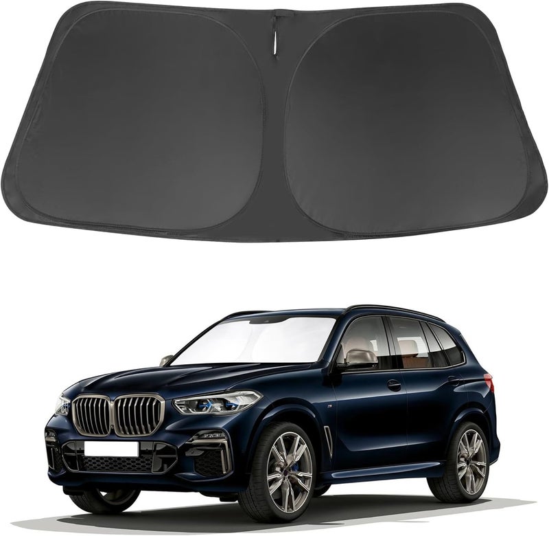 LHFLIVE Windshield Sun Shade Custom Fit 2019 2020 2021 2022 2023 2024 BMW X5 Accessories Foldable Shade Sun Visor Protector Blocks Sun Rays - Image 1