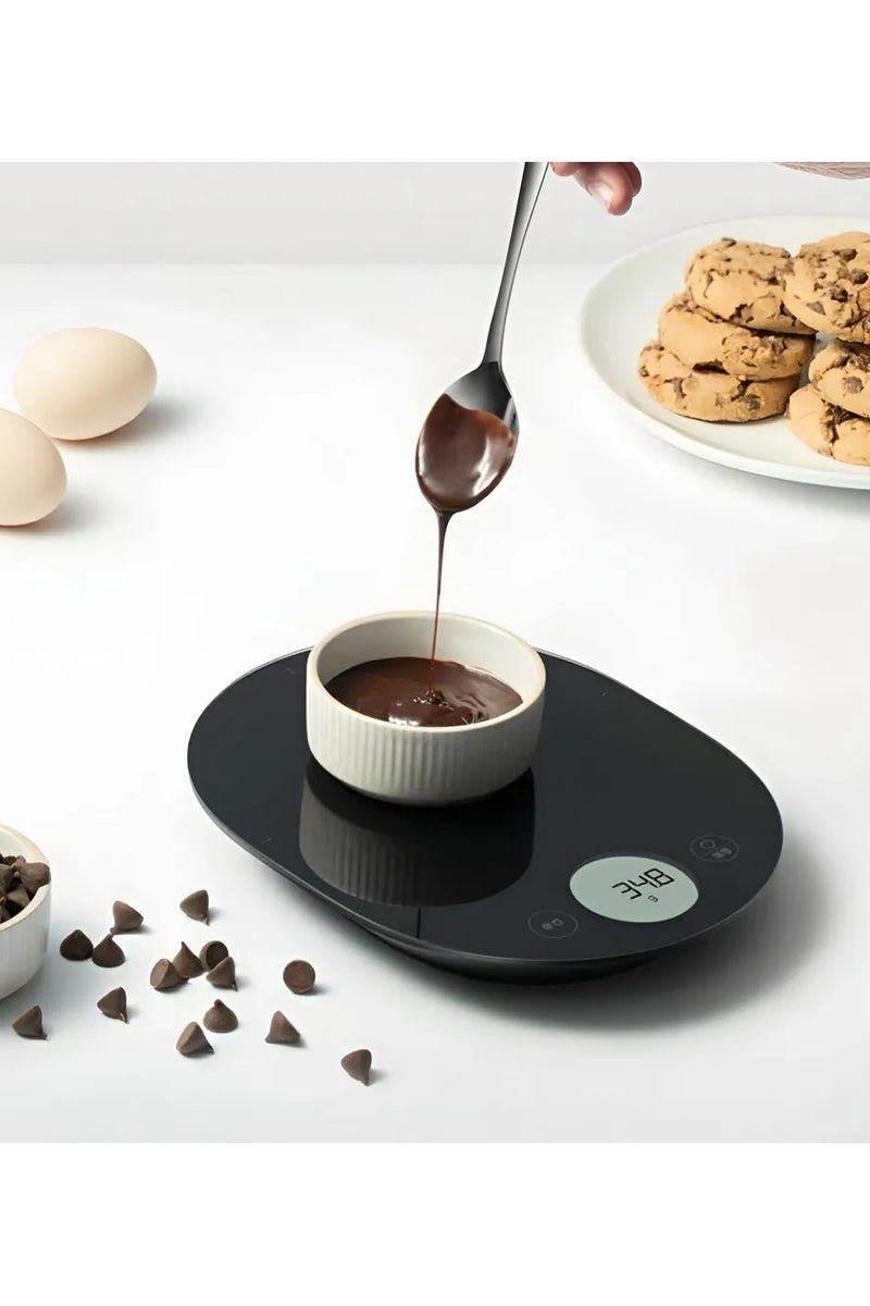 Xiaomi Mija Digital Kitchen Scale with High Precision Sensor LED Display Touch Control Multi-Unit Conversion Auto Power Off 3kg Capacity Sleek Tempered Glass Surface, Battery Operated  Black - Image 2