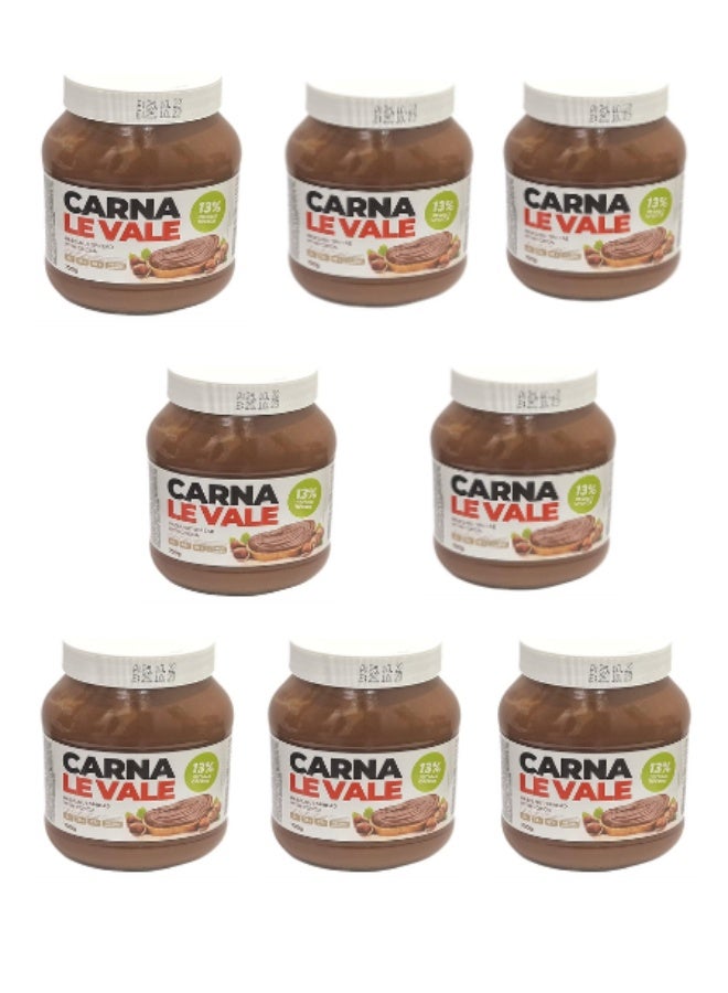  كارنا لو فال كارنا لو ڤالي دهن الشوكولاتة الصحية الفاخر بالبندق – زبدة كاكاو بالمكسرات ناعمة وكريمية | خالية من زيت النخيل | غنية بالبندق | عبوة تحتوي على 8 × 700 جم - Image 1