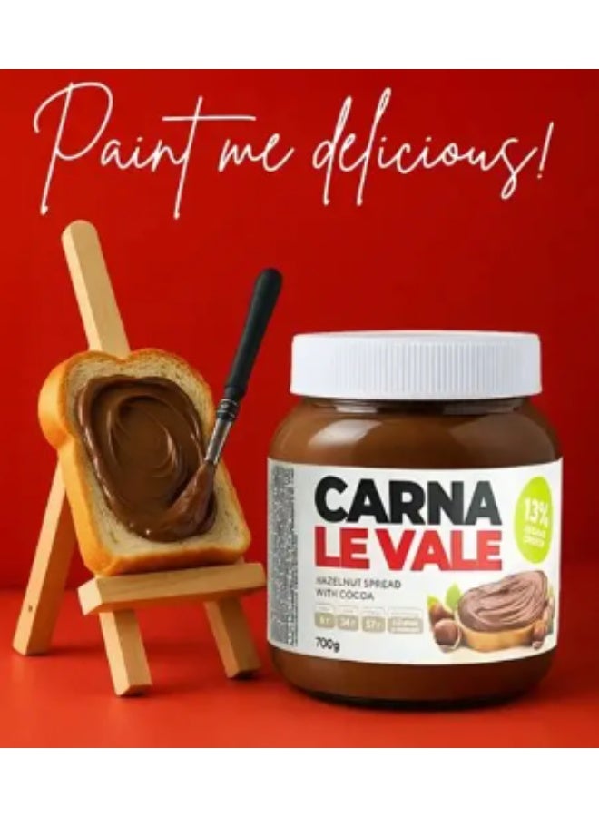  كارنا لو فال كارنا لو ڤالي دهن الشوكولاتة الصحية الفاخر بالبندق – زبدة كاكاو بالمكسرات ناعمة وكريمية | خالية من زيت النخيل | غنية بالبندق | عبوة تحتوي على 8 × 700 جم - Image 3
