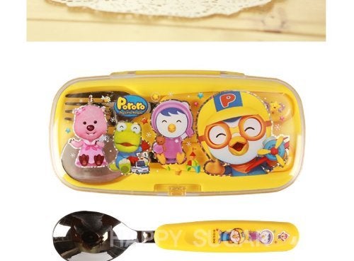 Pororo Cutie Spoon & Fork Set with Hard Case - Image 5