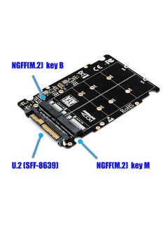 M.2 NGFF SSD(Key M) Key B SSD to U.2 SFF-8639 Adapter Card Converter SATA Interface is Not Supported