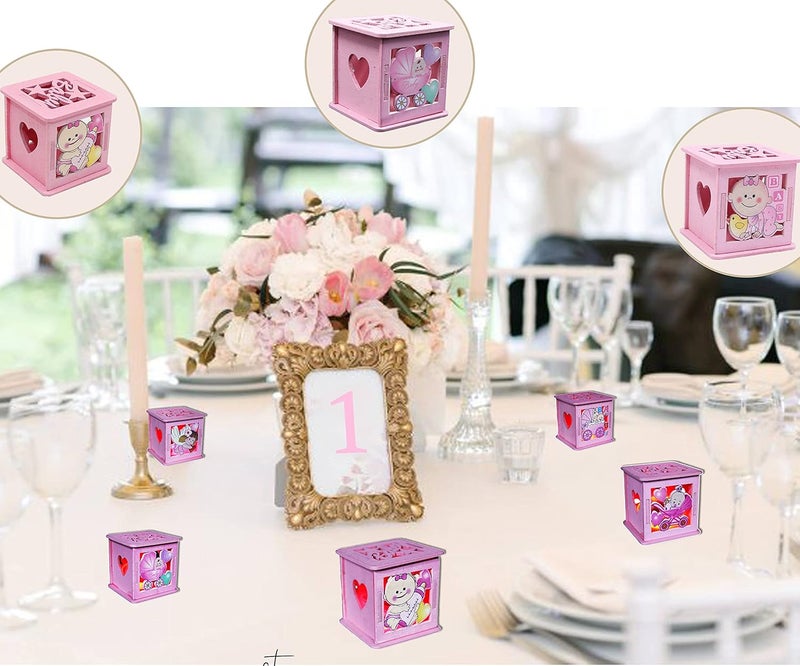 Jades Baby Themed Favor Box Baby Themed Party Candy BoxesBaby Shower Treat BoxBaby Themed 1st BirthdayBaby Themed Table dcor Set of 6 Pink Set B - Image 1