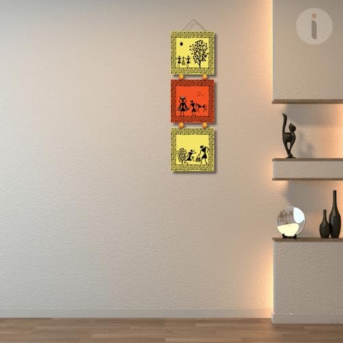 Art Monk Warli art wall hanging item for Living Room Bedroom Home Decor Gifts Quotes Decor Item Wall Art For Hall Mdf Wall Decoration - Image 3