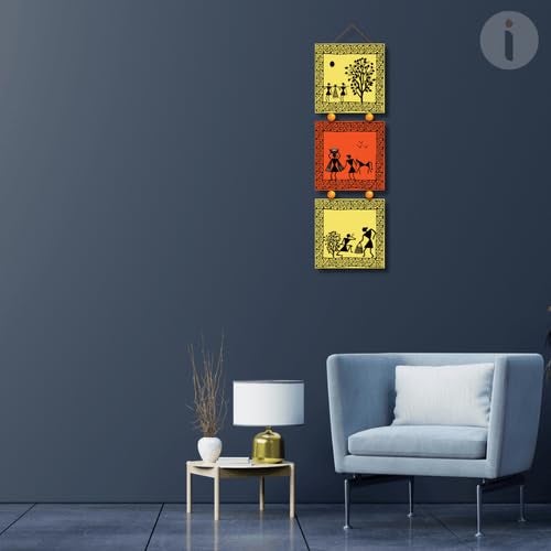 Art Monk Warli art wall hanging item for Living Room Bedroom Home Decor Gifts Quotes Decor Item Wall Art For Hall Mdf Wall Decoration - Image 4