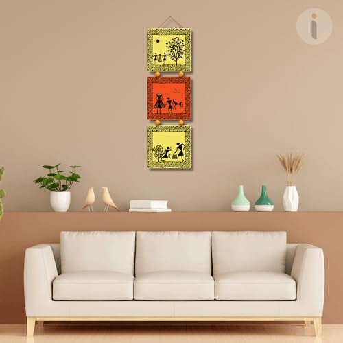 Art Monk Warli art wall hanging item for Living Room Bedroom Home Decor Gifts Quotes Decor Item Wall Art For Hall Mdf Wall Decoration - Image 2