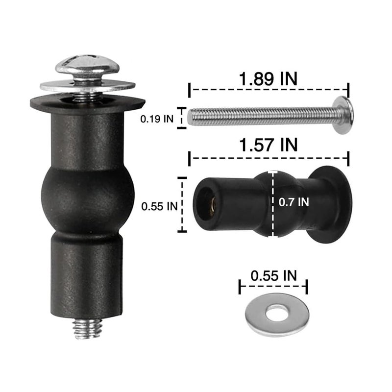 MASTER BATH أغطية مقعد المرحاض العلوية مع مفصلات مطاطية ونوع حامل، تثبيت غطاء المرحاض، تثبيتات غطاء مقعد المرحاض، مجموعة قطع غيار استبدال مقعد المرحاض، ملحقات المرحاض - Image 5