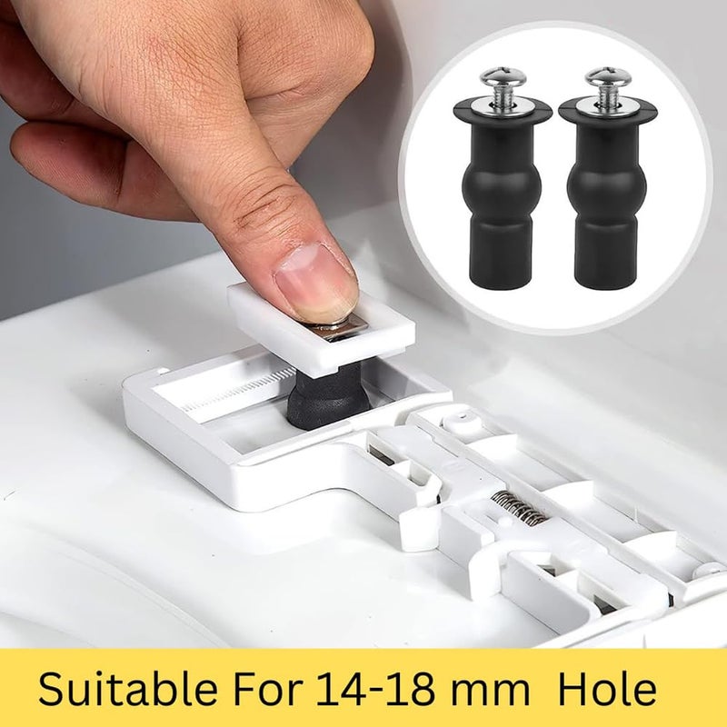 MASTER BATH أغطية مقعد المرحاض العلوية مع مفصلات مطاطية ونوع حامل، تثبيت غطاء المرحاض، تثبيتات غطاء مقعد المرحاض، مجموعة قطع غيار استبدال مقعد المرحاض، ملحقات المرحاض - Image 3