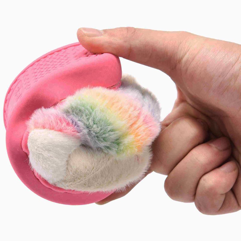 Ainikas Girls Plush House Slippers Toddler Kids Fuzzy Slippers, Snowy, 8-9 Toddler - Image 3