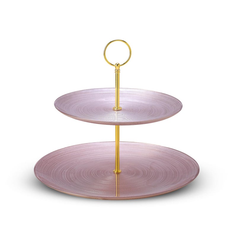 POSH POSH Elegant Glass 2-Tier Cake Stand ? Stylish Dessert Display for Weddings, Parties & Special Occasions | Premium Glass Cake Stand with 10" Bottom Plate | Perfect for Cakes, Cupcakes & Pastries - Image 1