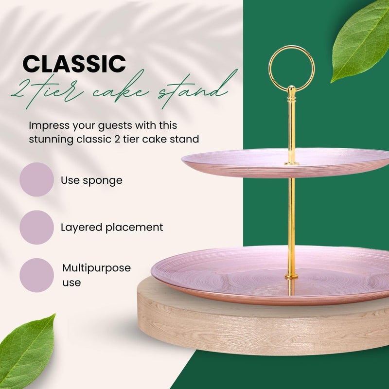POSH POSH Elegant Glass 2-Tier Cake Stand ? Stylish Dessert Display for Weddings, Parties & Special Occasions | Premium Glass Cake Stand with 10" Bottom Plate | Perfect for Cakes, Cupcakes & Pastries - Image 2