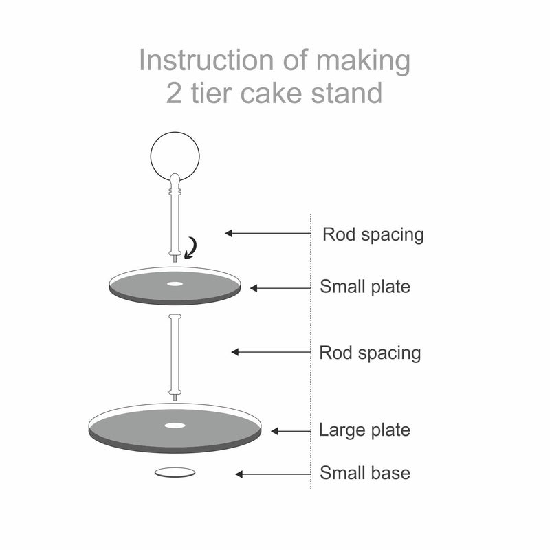 POSH POSH Elegant Glass 2-Tier Cake Stand ? Stylish Dessert Display for Weddings, Parties & Special Occasions | Premium Glass Cake Stand with 10" Bottom Plate | Perfect for Cakes, Cupcakes & Pastries - Image 5