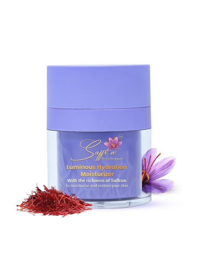 Saffr'n Luminous Hydration Moisturizer with 5% Saffron & 3% Niacinamide to Improve Skin Elasticity | Moisturizer For Face | Long Lasting Hydration | With Shea Butter, Ceramides & Hyaluronic Acid | For All Skin Type | 50ml - Image 1