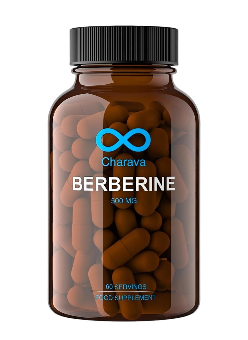 Charava - Charava Berberine 500mg | High Strength Berberine HCL | 60 Capsules | UK Based | 3rd Party Tested | 60 Servings - Image 1