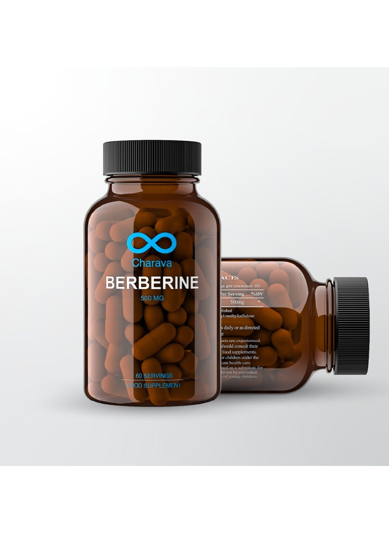 Charava - Charava Berberine 500mg | High Strength Berberine HCL | 60 Capsules | UK Based | 3rd Party Tested | 60 Servings - Image 1