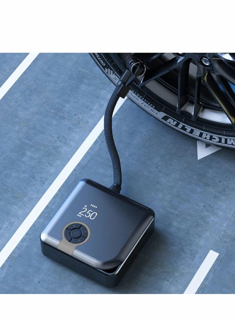 Tire Inflator Portable Air Compressor 145 PSI Cordless Faster Inflator, Accurate Pressure LCD Display, Easy Operation Pump for Car, Motorcycle, E-Bike, Ball - Image 1