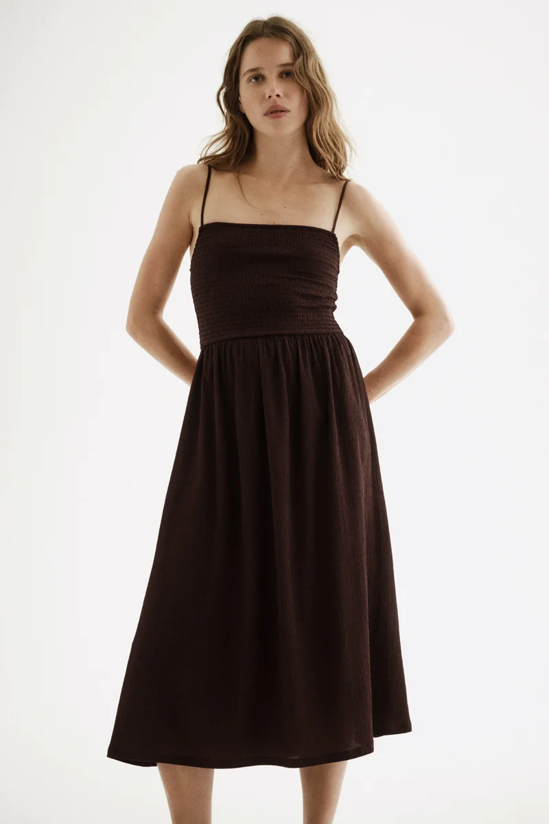Smocked strappy dress