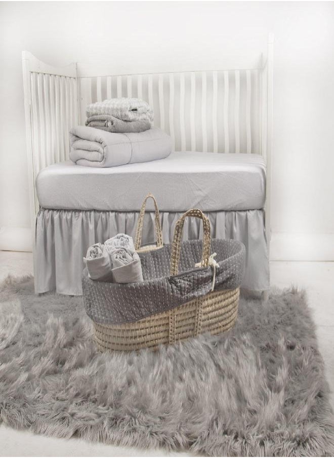 Tadpoles Box Quilted Toddler Comforter, Grey  - Image 2