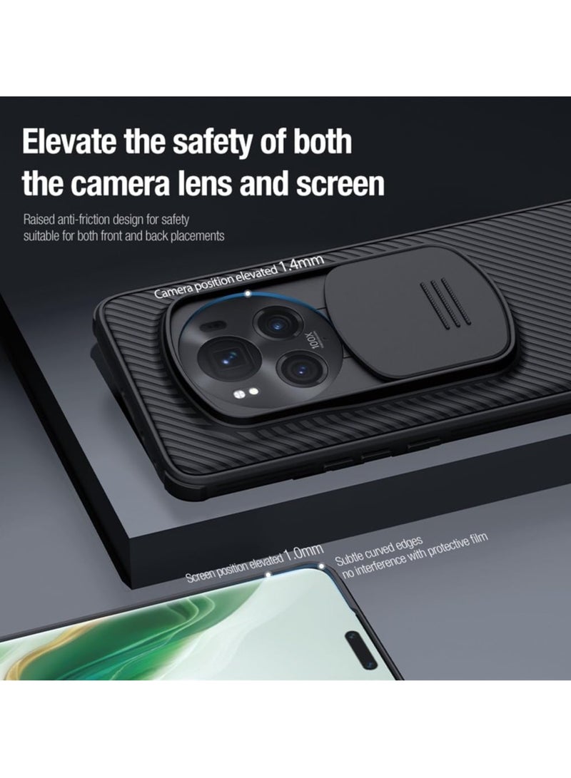 متوافق مع حافظة Honor Magic 6 Pro، CamShield Pro، مقاومة للصدمات، عدسة الكاميرا المنزلقة، غطاء خلفي لحماية الخصوصية لهاتف Magic 6 Pro 5G (أسود) - Image 4