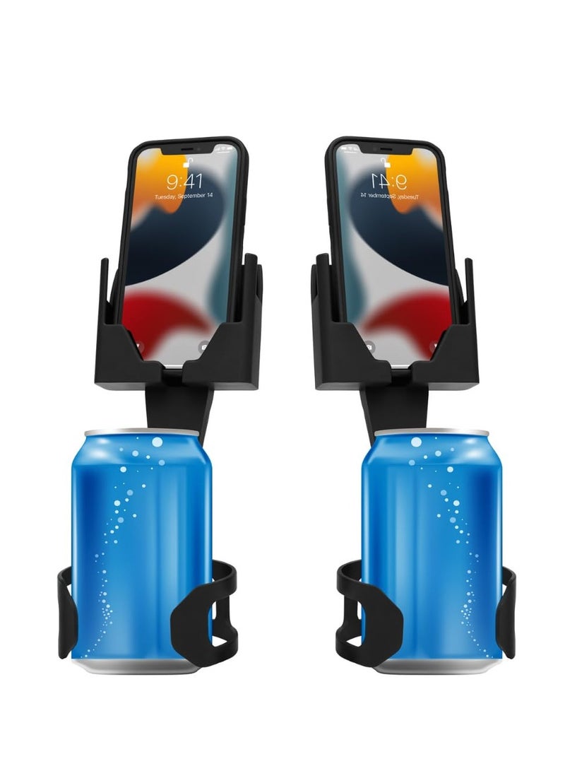 SYOSI Cell Phone Holder for Car Cup Holder, Phone Mount Design Doesn’t Block Cup Holder, Charging Ports, Vents, Fits All Phones, Black Color, Easy Installation, Cell Phone Seat(Black 2Pcs) - Image 1