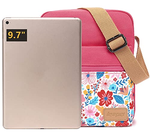 Leaper Flower Messenger Bag Small Canvas Crossbody Bag and Purse Set for Women (SD21-Pink) - Image 4