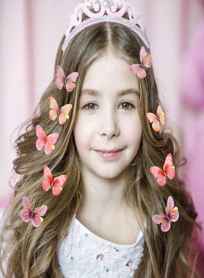 HLTOO 24PCS Rhinestones Butterfly Hair Clips, Glitter Hold Hair Jaw Barrettes, Small Hair Accessories with Alligator Clips, for Women and Girls Hair Styling Accessories, 12 Colors - Image 5