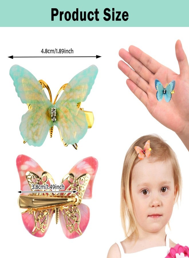 HLTOO 24PCS Rhinestones Butterfly Hair Clips, Glitter Hold Hair Jaw Barrettes, Small Hair Accessories with Alligator Clips, for Women and Girls Hair Styling Accessories, 12 Colors - Image 2