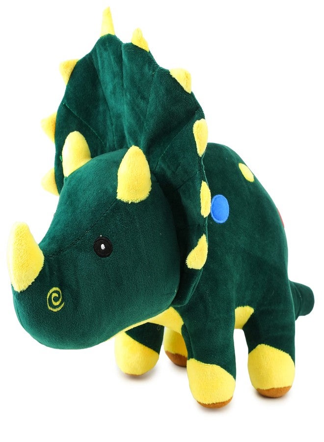 Webby Plush Adorable Dinosaur with Horns and Frill, Stuffed Soft Toy for 2+ Years Kids, 50CM (Green) - Image 1