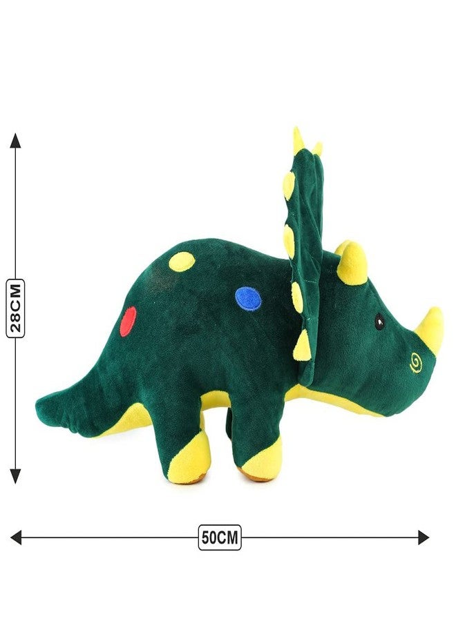 Webby Plush Adorable Dinosaur with Horns and Frill, Stuffed Soft Toy for 2+ Years Kids, 50CM (Green) - Image 4