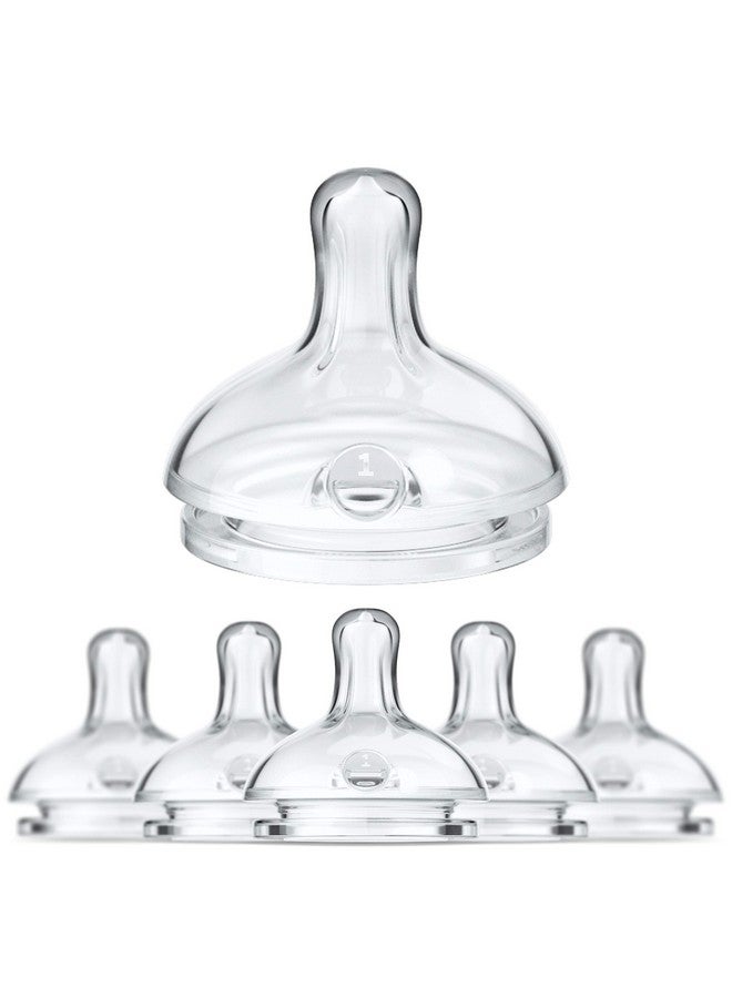 Smilo Anti-Colic Bottle Nipple, Slow Flow 2M+, Stage 1 Suitable from 2 to 5 Months, Smooth Flow Anti-Colic (Pack of 6) - Image 1