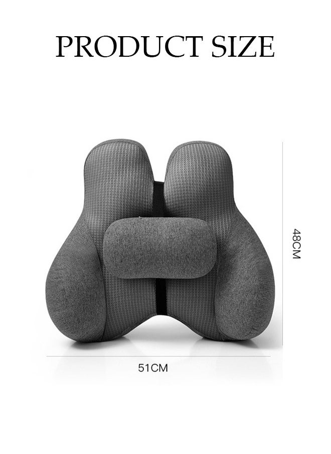 DUNISO - Adjustable Lumbar Support Pillow with Adjustable Slider for Office Chair and Car Seat, Ergonomic Memory Foam Back Cushion for Improve Lower Back PainRelief and Sitting Posture - Image 1